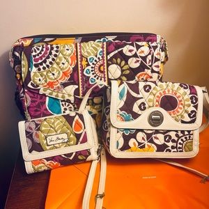 Vera Bradley 3 piece Plum Crazy set
